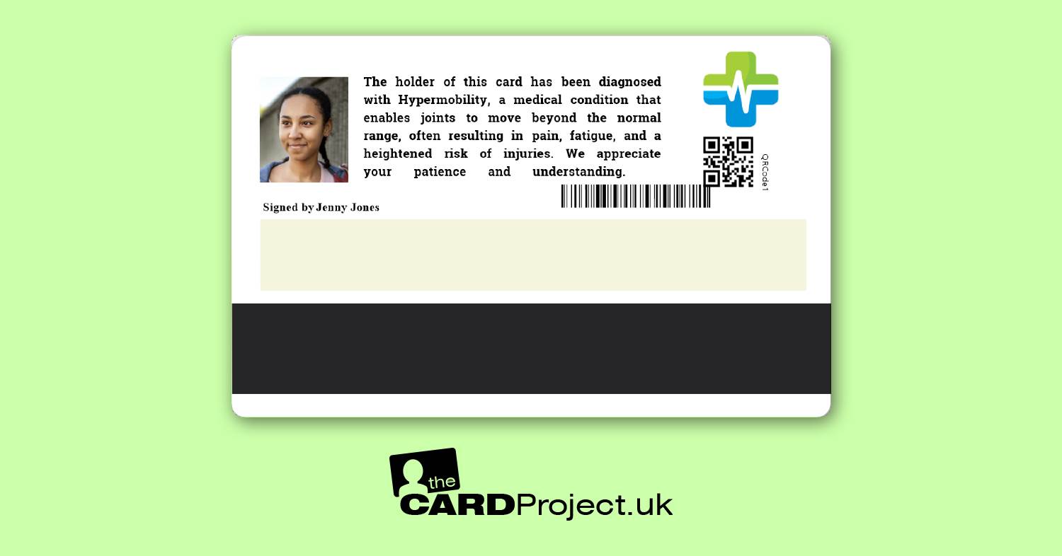 Premium Hypermobility Medical ID Card (REAR)